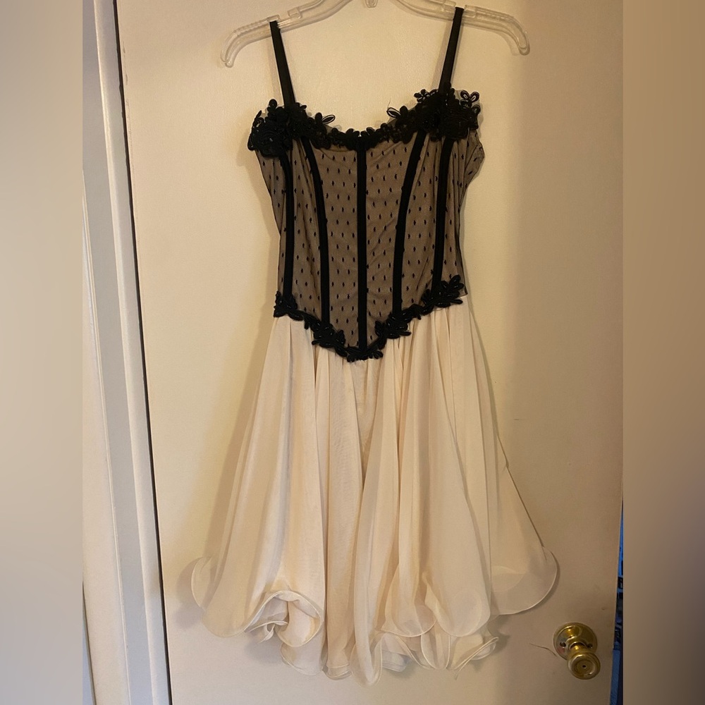 Black and Cream Corset Dress
